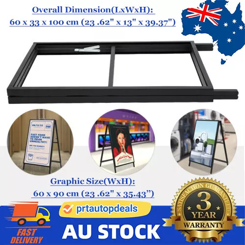 Metal A Frame Sign A Board Sandwich Board Double Sided Poster Display Black New