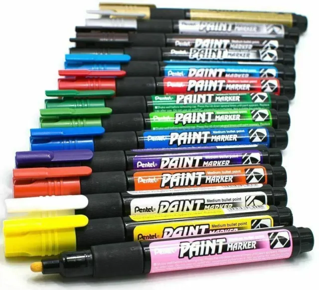 Pentel Permanent Paint Marker Pens Opaque Vivid Colour Medium Tip MMP20