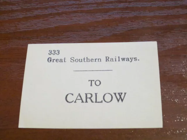 Great Southern Railways GSR Ireland - Luggage Label - Carlow