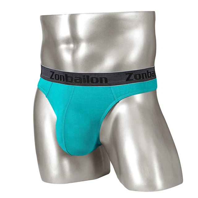 ZONBAILON Men's Soft Breathable Bamboo Fiber Low Waist Hollow Briefs