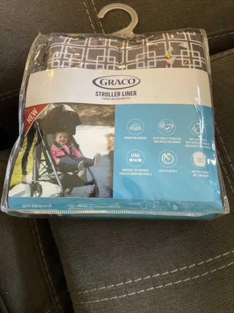 Graco Baby Reversible Stroller Liner Gray Geometric Print Washable
