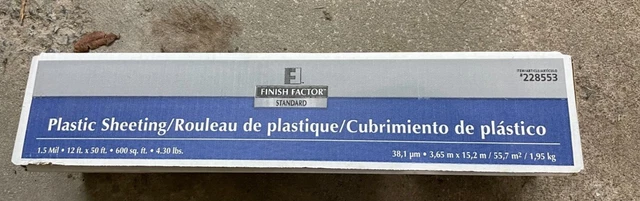 Finish Factor Standard Plastic Sheeting Roll 1.5 mil 12 ft X 50 ft