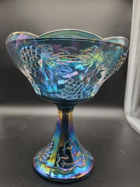 Vintage Indiana Glass Blue/Purple Carnival Iridescent