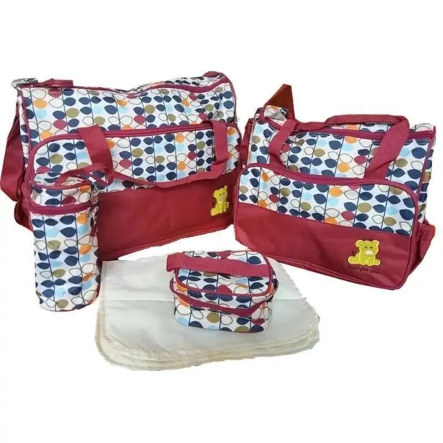 Baby Nappy Changing Bag Set 5pcs Mummy Maternity Hospital Diaper Bag Handbag UK