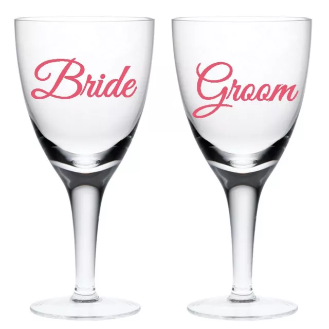 Personalised Bespoke Wedding Glass Stickers Decals Vinyl Name Bride Groom