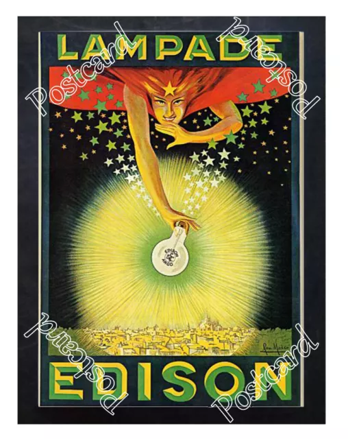 Historic Edison Lamps 1924 Advertising Postcard