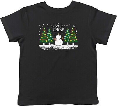 T-shirt Let It Snow Natale bambini bambini ragazzi ragazze regalo
