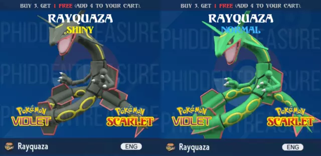 Rayquaza ⚡Shiny⚡/Normal 6Iv Battle Rdy Vgc 23 - Pokemon Scarlet And Violet