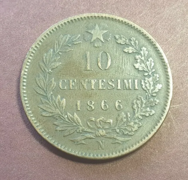 Italy 10 Centesimi 1866 N