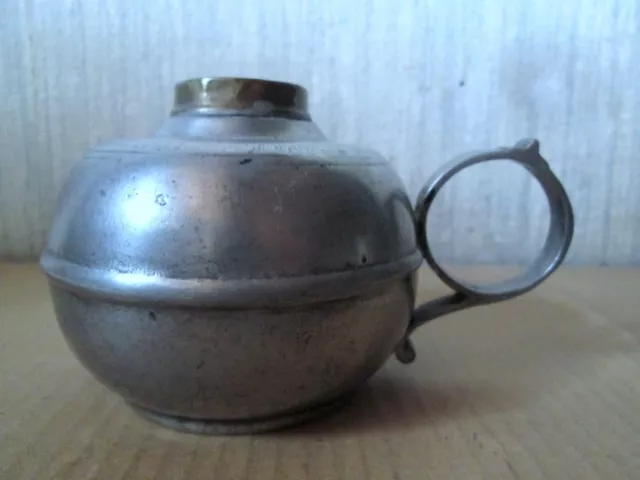 pte LAMPE à PETROLE Etain Pewter Kerosene oil Lamp COSI TABELLINI Italie ap.1954