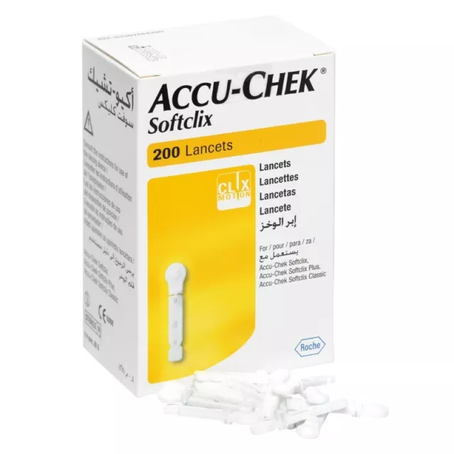 Accu-Chek SoftClix 200 Lancets Blood Glucose Testing Diabetes Accuchek