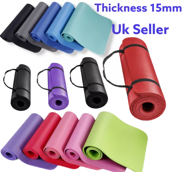 Extra Thick Yoga Mat Gym Fitness Workout Non Slip Exercise Carry
