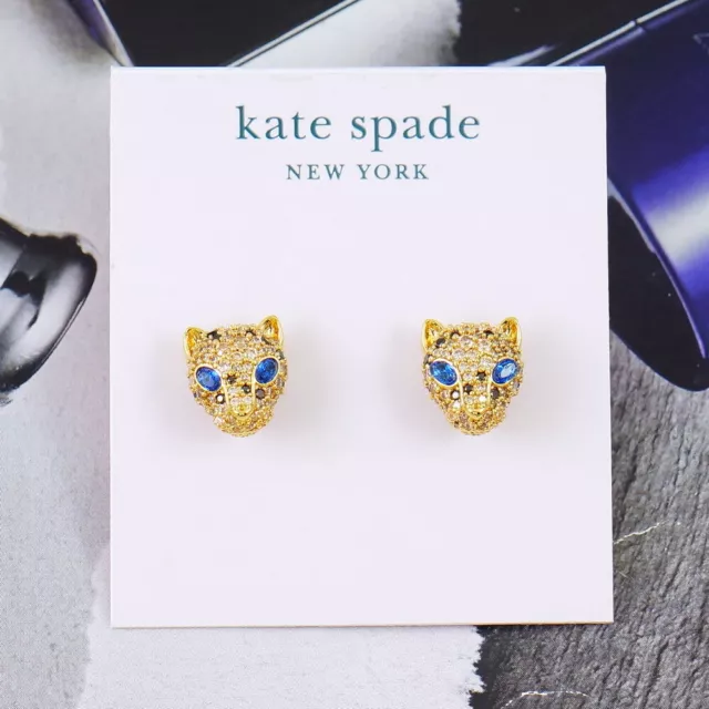 NWOT Kate Spade Fierce Leopard CZ Stud Earrings $58