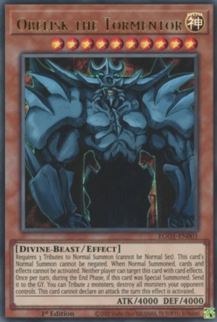 Obelisk the Tormentor - EGO1-EN001 - Ultra Rare - 1st Edition x1 - Near Mint