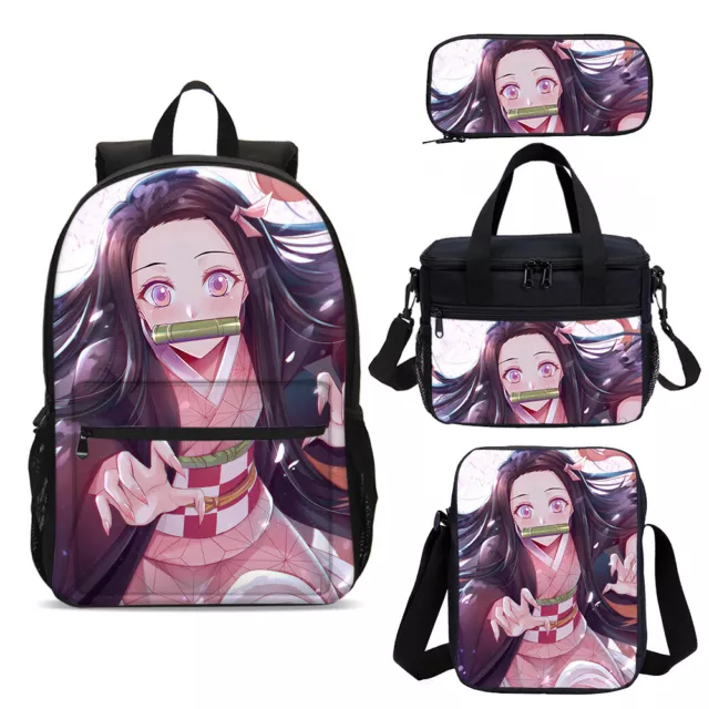 DEMON SLAYER NEZUKO Anime School Backpack Cooler Lunch Bag Pen Bag ...
