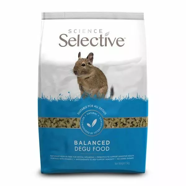 Suprême Science Sélective Équilibré Nourriture pour Tout Degus Haut Fibre 1.5kg