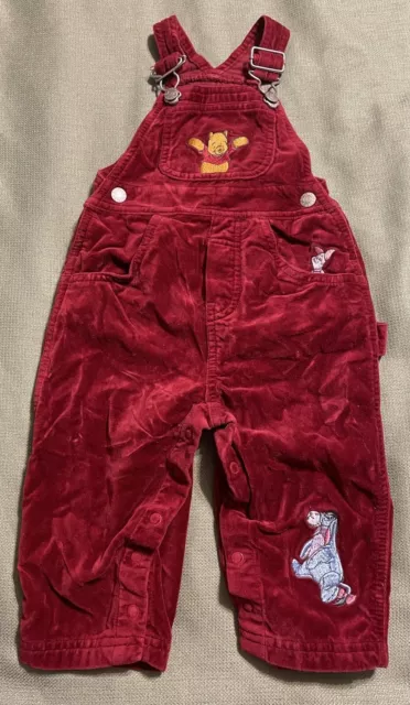 “THE DISNEY STORE” OVERALLS BABY/TODDLER 12 MONTH velvety WINNIE the POOH TIGGER