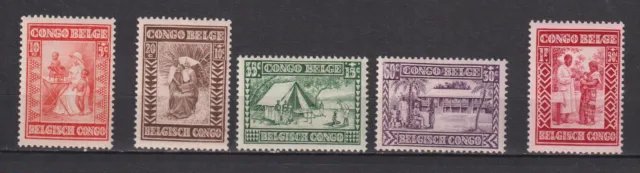 lot de timbres neufs* du Congo belge 1930 n° 150 à 154 MH