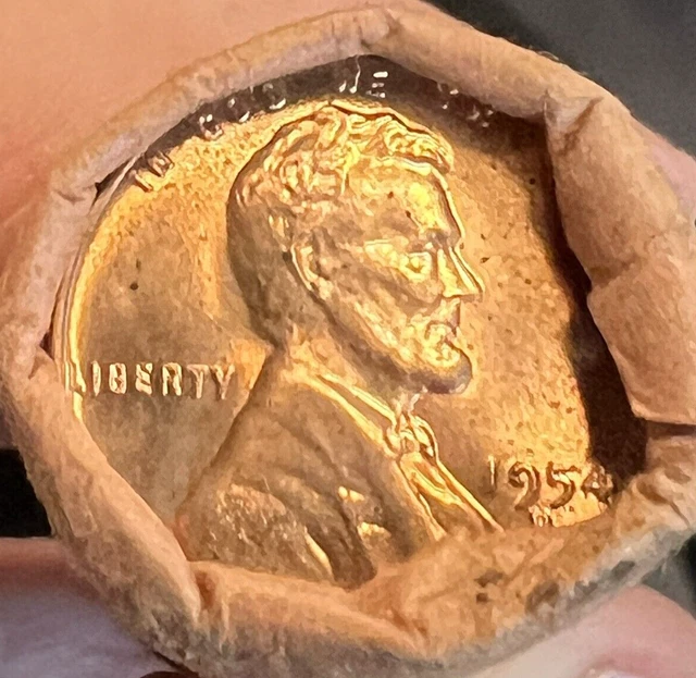 Obw 1954 D Lincoln Wheat Penny*Rare Cent Roll *Federal Reserve Bank *Watch Video