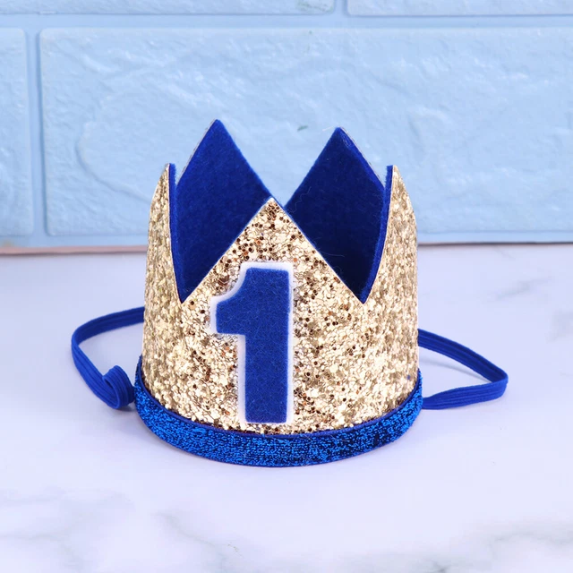 Gosknor Chapeau Couronne Premier Anniversaire – Chapeau Bébé Fille Or Et Rose Avec Paillettes, Accessoire Photo Pour Fête, Cordon Fixe Inclus