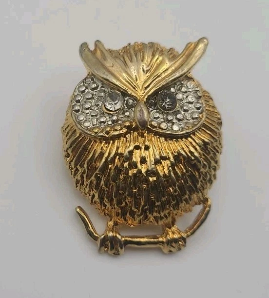 Broche Vintage Pingouin Avec Strass - Marque Carven, Occasion