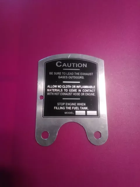 Maytag Gas Engine  Model 92 reproduction caution plate