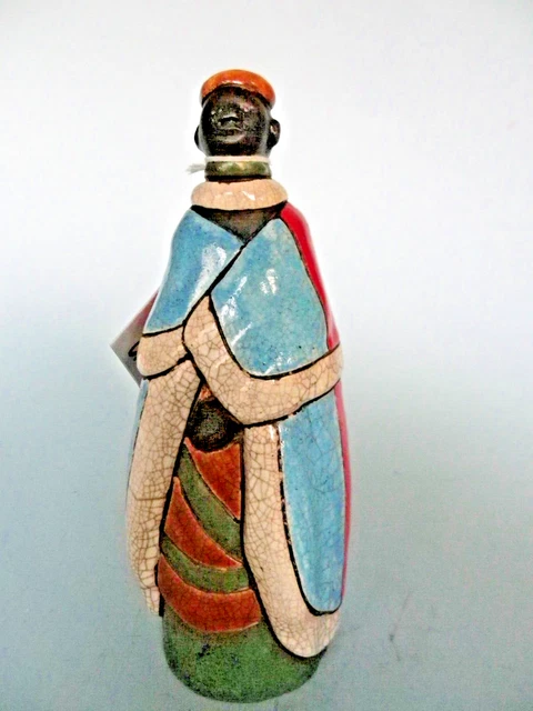 Raku Crazy Clay Studio handgefertigte Figur Südafrika Gerhard de Beer 9" Neu