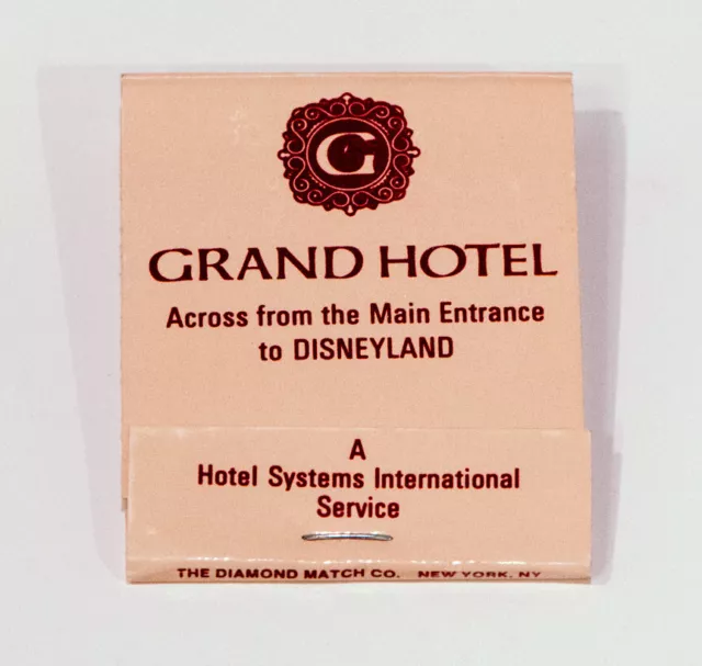 Grand Hotel Full Matchbook Unstruck Disneyland - Anaheim CA