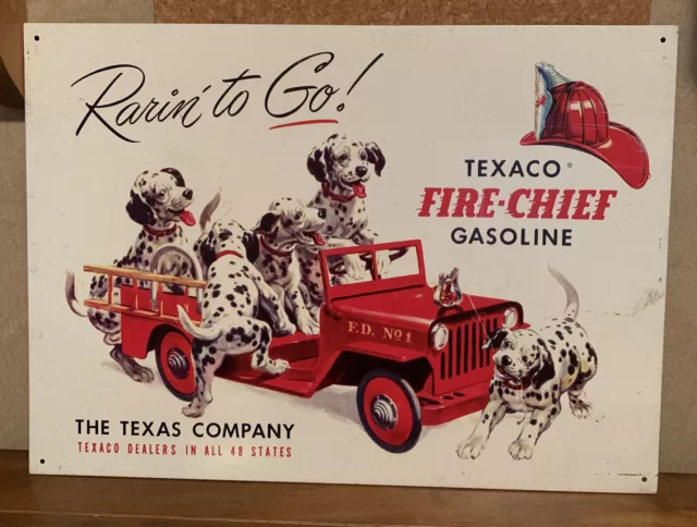 Vintage Texaco Fire Chief Gasoline metal sign