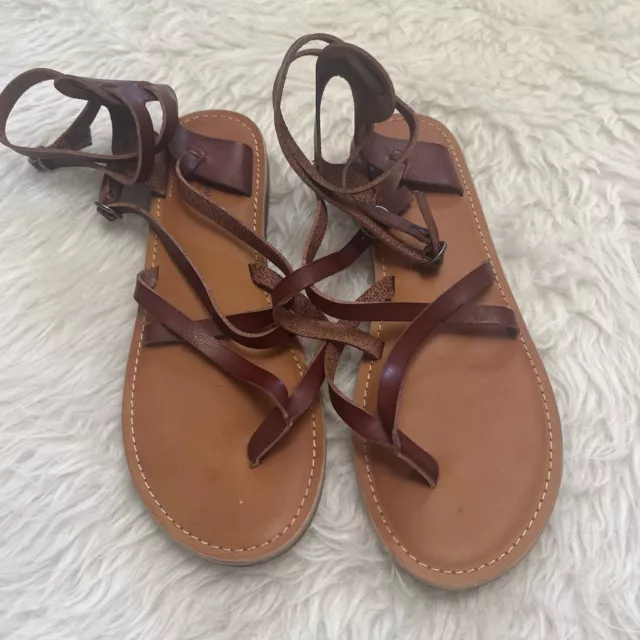 American Eagle Strappy brown leather Sandals Womens Size 8 EUC