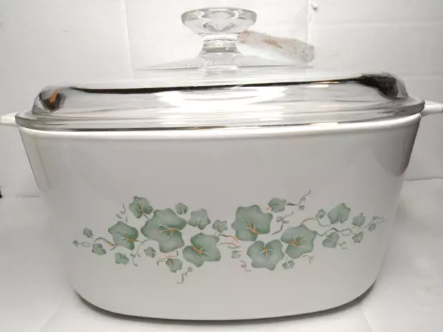 Corning Ware Callaway 3-Liter Casserole A-3-B with Pyrex Lid A-9-C Green Ivy