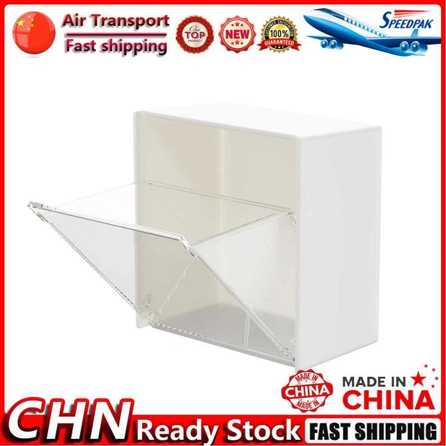 Wall Mounted Storage Box Transparent Flap Type Cotton Swab Hanger Wall Holders F
