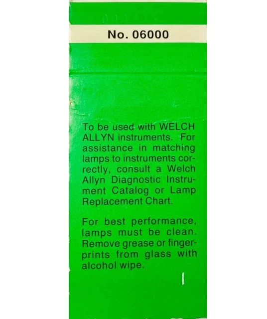 Welch Allyn Original 06000 06000-U Replacement Bulb 2.5V Halogen HPX Bulb New