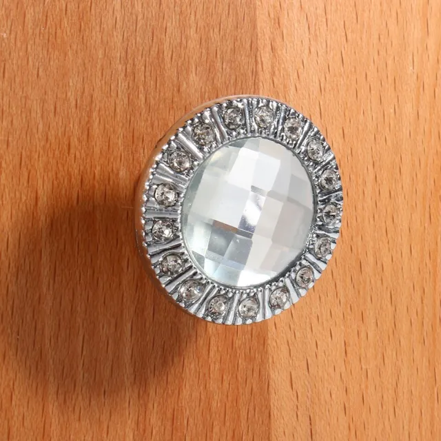 10pcs Clear Crystal Glass Wardrobe Knob Cupboard Drawer Door Pull(Bouton