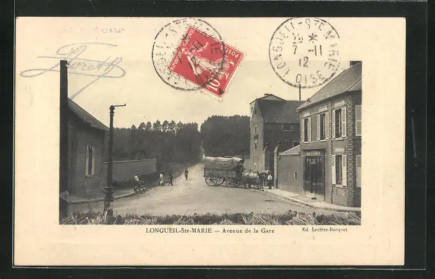 CPA Longueil-Sainte-Marie, Avenue de la Gare 1912