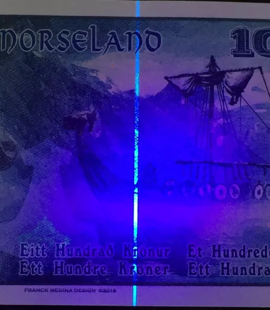 Norseland, 100 Kronur 2016, Private Issue, UNC Viking, Thor Hammer, Dragon 3