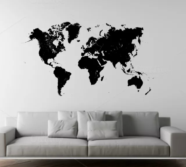 Wall Stickers Autocollant De Mur Carte Monde Mural Haute Définition