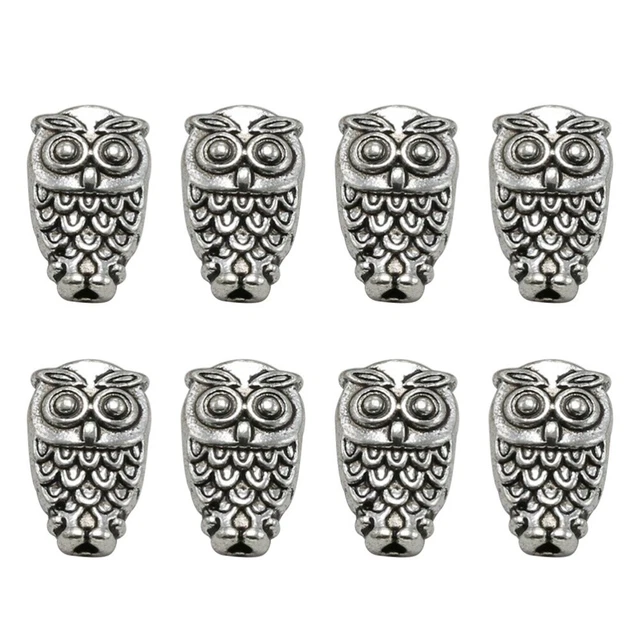 50 Stück Eule Perlen Anhänger Legierung Charms DIY Schmuck Herstellung Zubehör