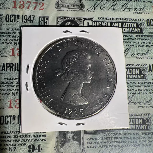 1965 Churchill Coin - Elizabeth II D Dei Gratia Regina F.D.