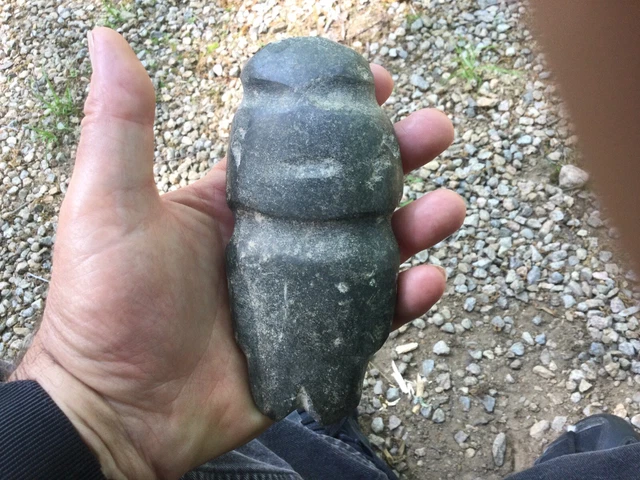 Ancient Authentic Pre-Columbian Guerrero Mezcala Stone Axe Mayan God Idol No Res
