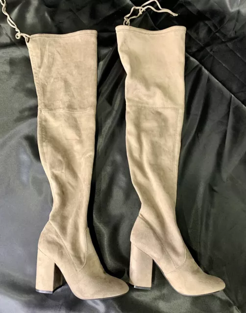 Steve Madden Norri Taupe Over the Knee Boots Womens Sz 6.5 new no box