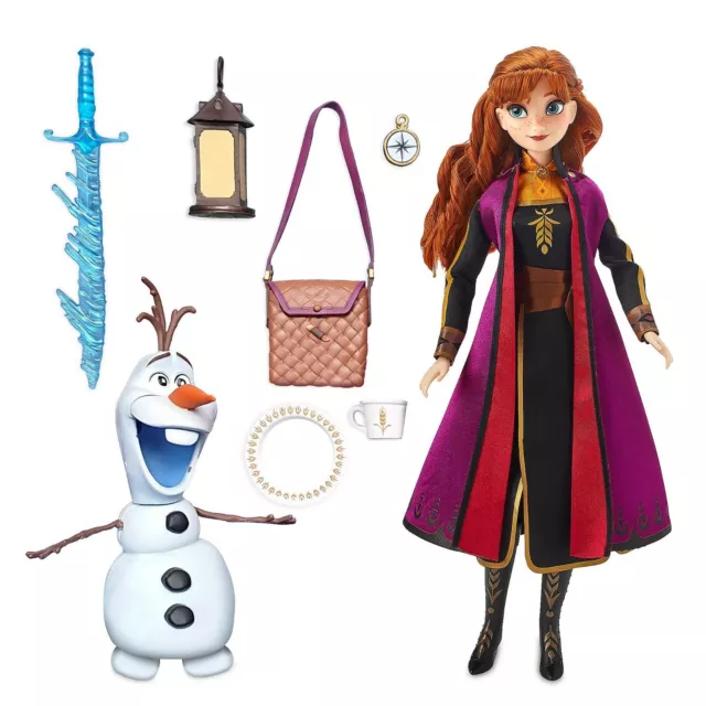 Disney Store Authentic Anna Adventure Playset Ice Boat Satin Dress Olaf Frozen 2 3