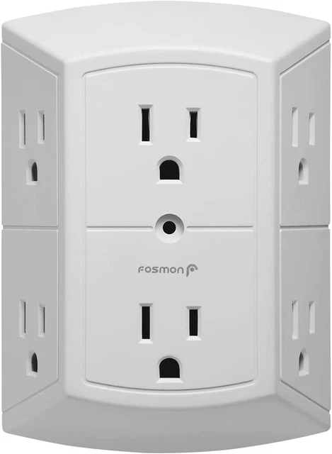 Grifo adaptador de pared ETL listado 15A 125V 1875 vatios 3 lados conectado a tierra interior 6 salidas