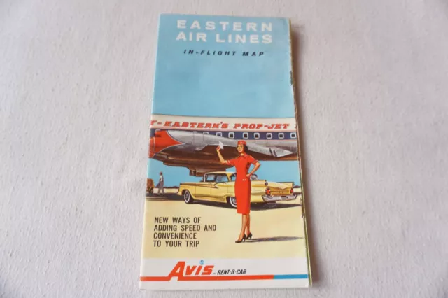 c1950s Eastern Air Lines Route Map Publicity Booklet Aviation