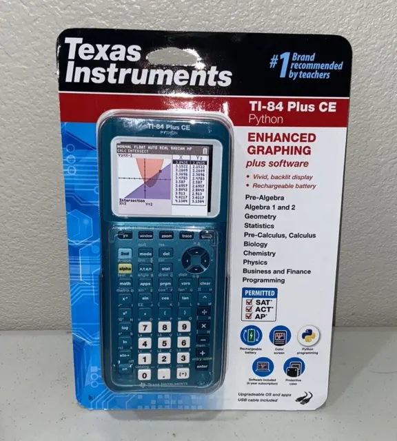 Texas Instruments TI-84 Plus CE Color Graphing Calculator (Teal Metallic) NEW