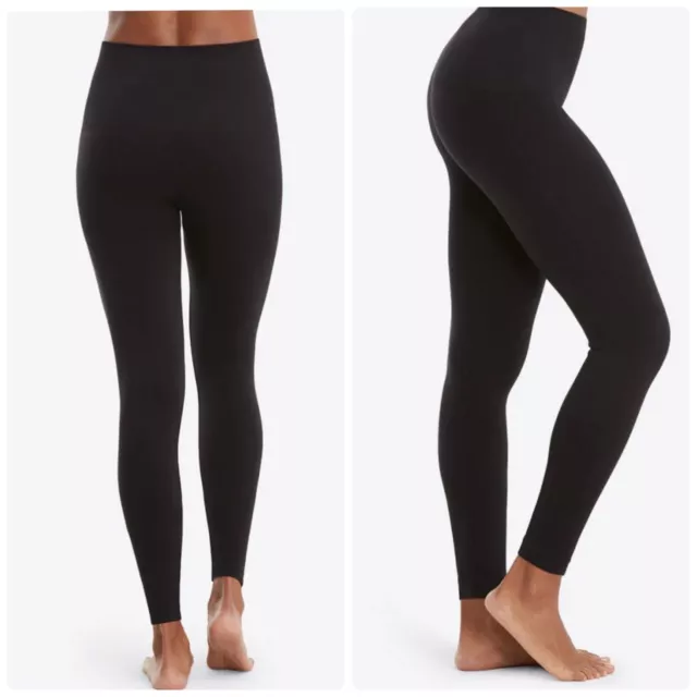 SPANX Look at me Now Seamless Leggings Very Black Size L $68