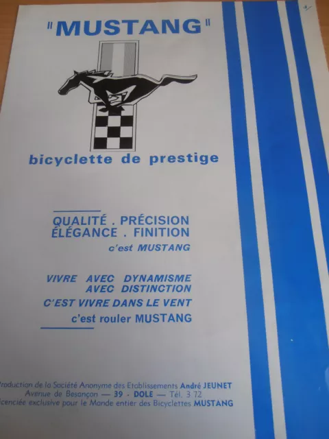 catalogue - dépliant - pub - vélo - cycle Mustang ( réf 9 )