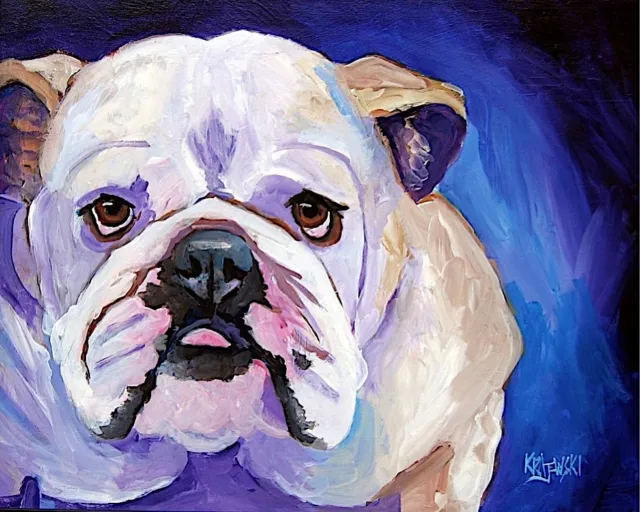 English Bulldog Art Print from Painting | Gifts, Poster, Wall Art, Picture 8x10