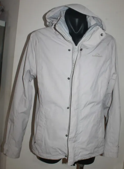 Kathmandu Grey Hooded Wet Weather Jacket ngx2 Size 12 Waterproof