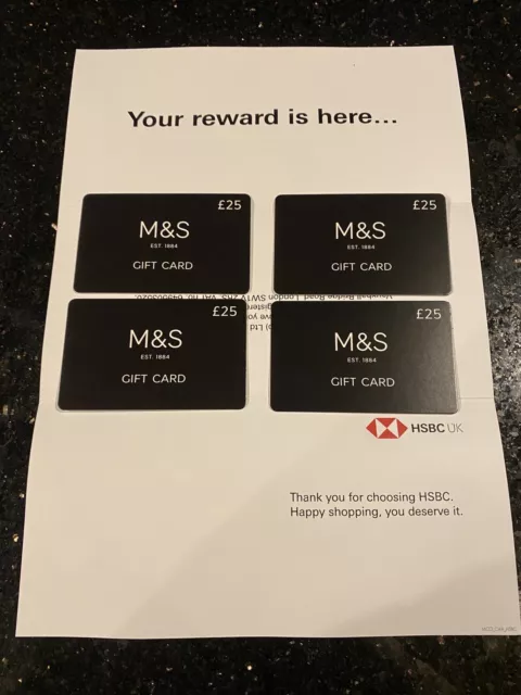 £100 Of M&S Gift Vouchers - Marks & Spencer - Shopping Gift Card - No Reserve